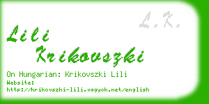 lili krikovszki business card